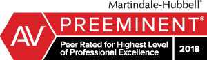 AV Preeminent - Peer Rated for Highest Level of Professional Excellence, 2018